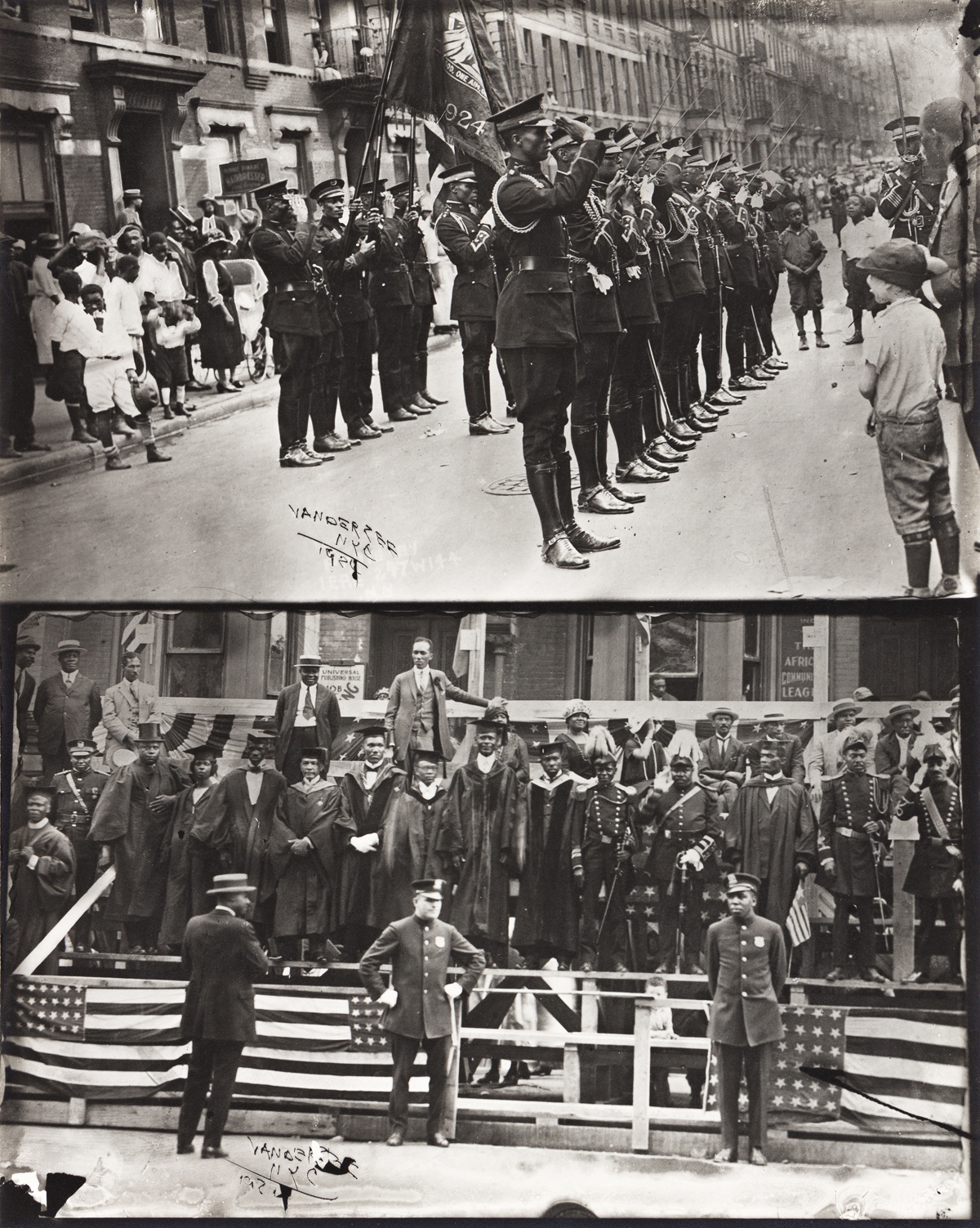 JAMES VANDERZEE (1886 - 1983) Marcus Garvey and Garvey Militia, Harlem.